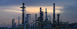 Oil refinery at dawn