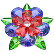 Flower composed of colored gemstones Flower composed of colored gemstones