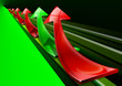 Red and green arrows background