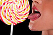 woman sucking cute sweet candy