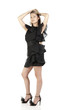 Portrait of a beautiful woman in black dress