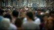 crowd of people walking