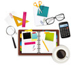 Office and business supplies background