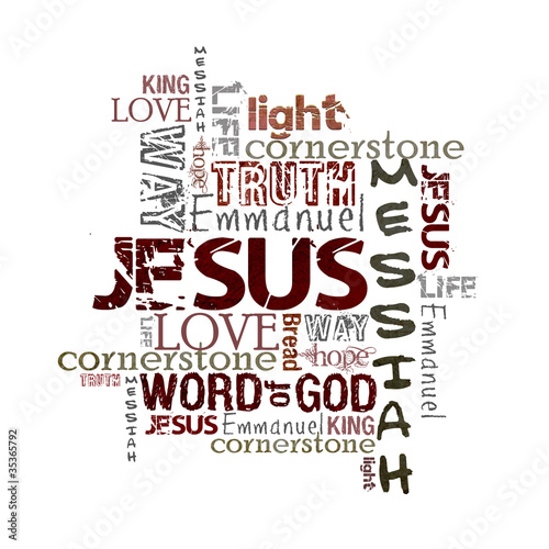 Illustration: Religious Words isolated on white Religious Words isolated on white