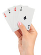 Playing cards in hand
