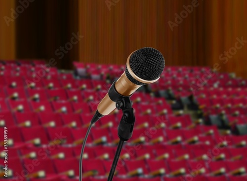 Photo: Microphone in lecturer hall Microphone in lecturer hall