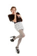 gay man attractive she-male makeup with dress and platform shoes