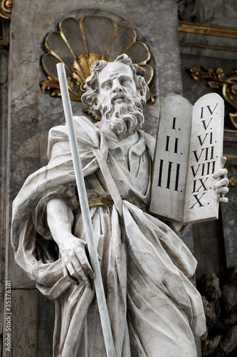 Photo: Moses with the Ten Commandments in Braunschweig church Moses with the Ten Commandments in Braunschweig church