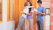 Student receiving examinations results