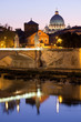 Photo: Saint Peter's Basilica Rome Italy on Tiber bank in evening Saint Peter's Basilica Rome Italy on Tiber bank in evening