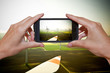 Foto Windpark mit Handy