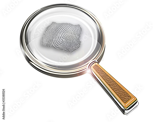 Illustration: Lupe mit Fingerprint Lupe mit Fingerprint