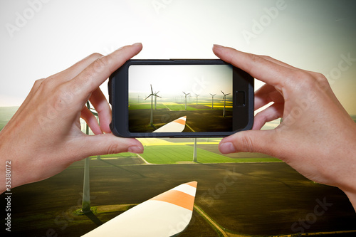 Foto: Foto Windpark mit Handy Foto Windpark mit Handy