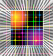metal box and neon lines metal box and neon lines