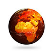 Isolated Planet Earth showing Europe and Africa with Global Warm