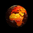Planet Earth showing Europe and Africa with Global Warming again