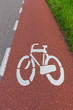 Bicycle sign on bicycle lane, vertical photo
