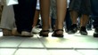 crowd feet-walking in street
