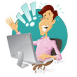 Worried man with his computer!