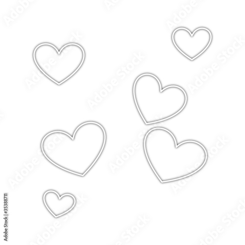 Illustration: White hearts White hearts