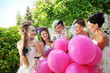 Cheerful brides