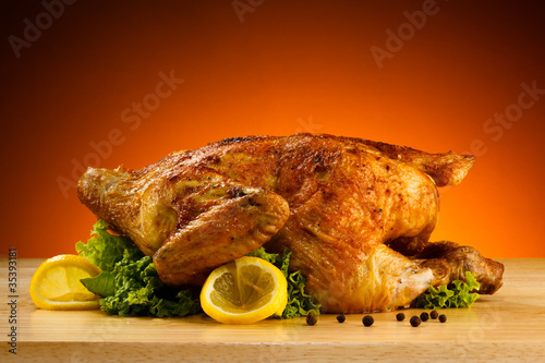 Photo: Rosted chicken and vegetables Rosted chicken and vegetables