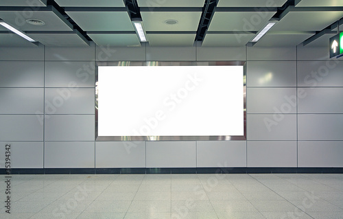 Photo: advertisement blank in a modern building advertisement blank in a modern building