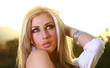 blonde lady in glowing sun