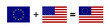 Flagge USA und Europa