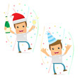 set of funny cartoon casual man