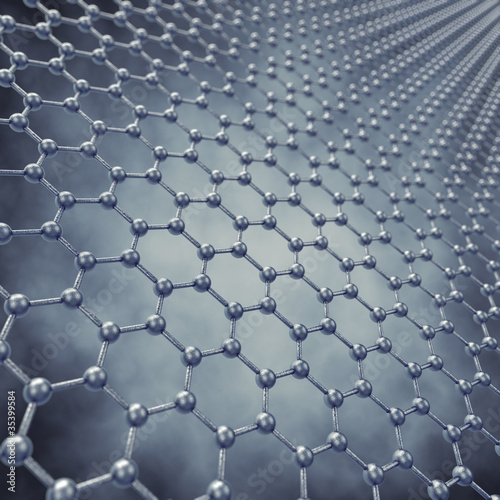 Photo: Graphene sheet model , 3d illustration Graphene sheet model , 3d illustration
