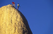 Team of climbers reaching the summit.
