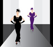 fashion models on the podium