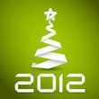 Simple vector christmas tree made from white paper stripe Simple vector christmas tree made from white paper stripe