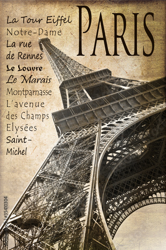 Photo: Paris, la Tour Eiffel, vintage sépia Paris, la Tour Eiffel, vintage sépia