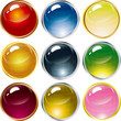 The button - Set of nine globes button The button - Set of nine globes button