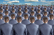Rear view of many businessmen