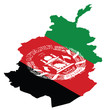 Vector: Isometric map of Afghanistan as national flag Isometric map of Afghanistan as national flag