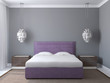 Modern bedroom interior.