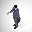 Vector: Isometric man shaking hand Isometric man shaking hand