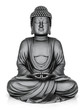 image of a gold statue of Buddha and a lotus flower