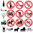 Prohibitory signs. Prohibitory signs.