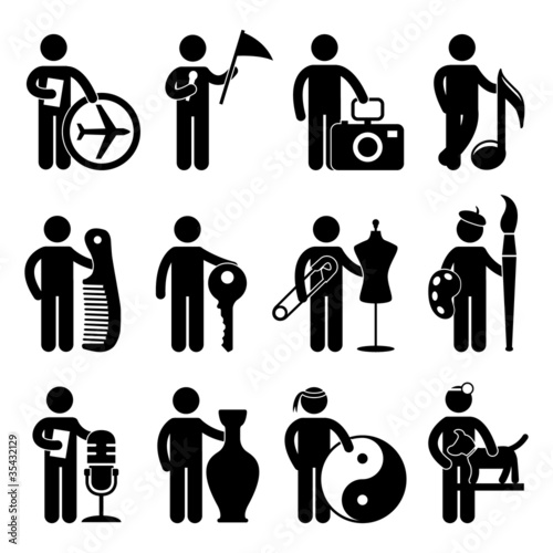 Vector: Tour Guide Photographer Musician Barber Locksmith Tailor Vet Tour Guide Photographer Musician Barber Locksmith Tailor Vet