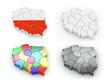 Three-dimensional map of Poland
