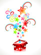 abstract colorful magic box with stars