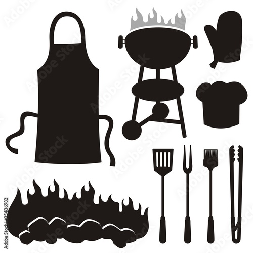 Vector: Barbeque silhouettes Barbeque silhouettes