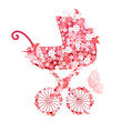 Stroller of flowers for girls