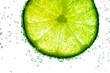 lime slice in water