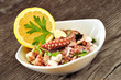 Octopus salad with lemon, parsley, garlic, and olive oil