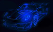 Illustration: Neon blue car Neon blue car